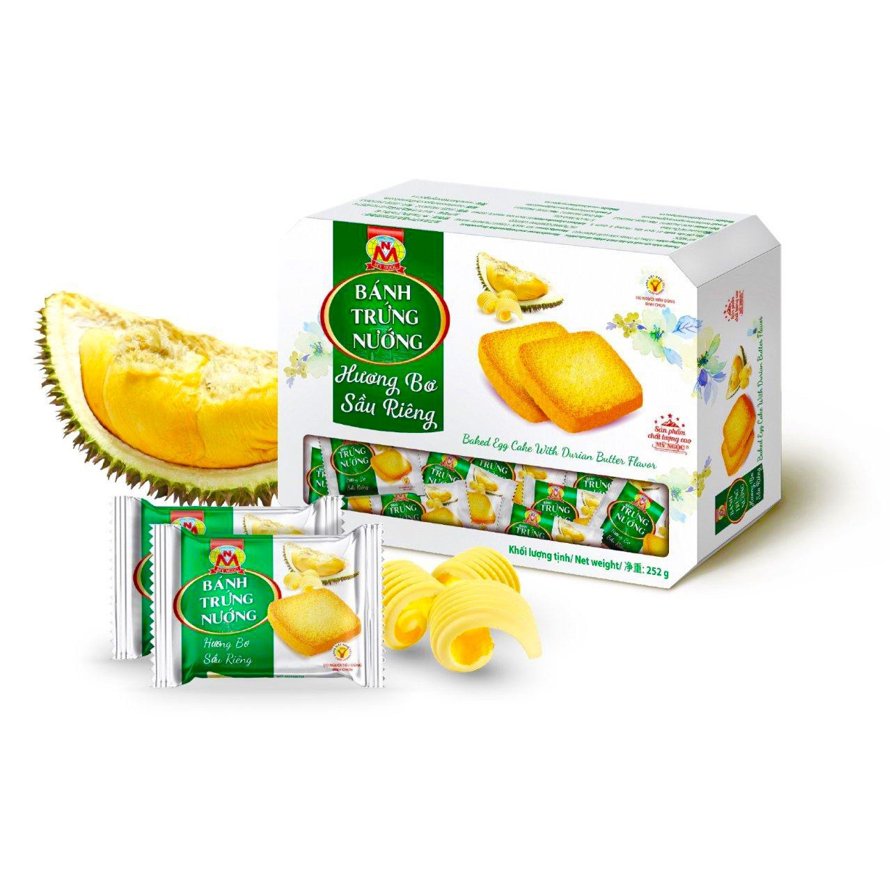 BÁNH TRỨNG NƯỚNG BƠ SÂU RIÊNG 252G