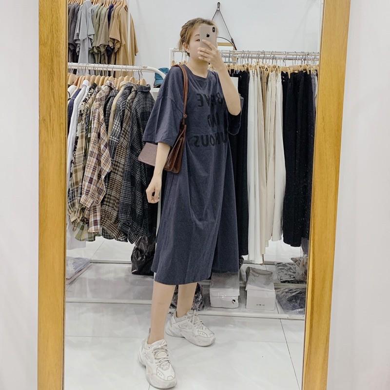 váy thun cotton suông rộng oversize