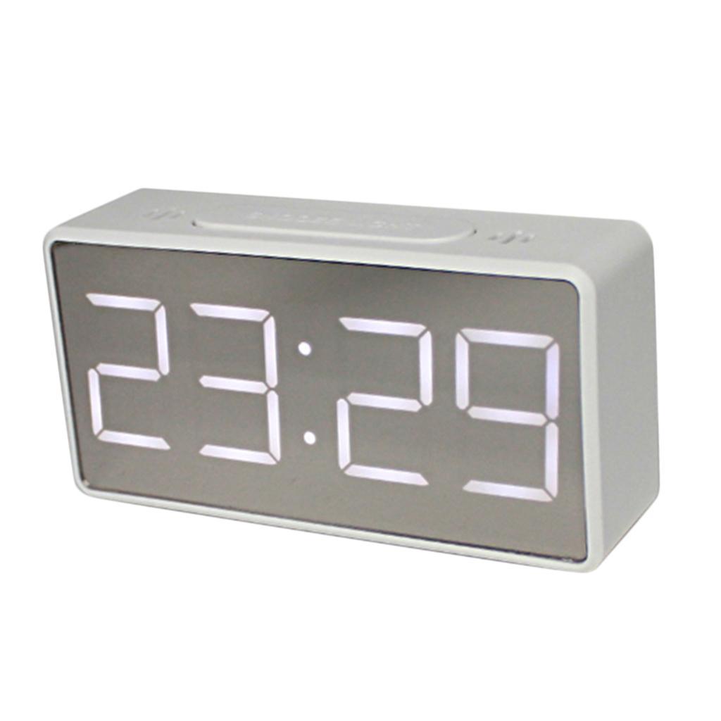 Digital Electric Clocks Student Alarm Clock Mirror Alarm Clock Bedside White