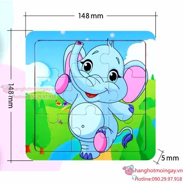 Bộ 3 Tranh Ghép Gỗ Thông Minh 9 Mảnh Puzzle - Ghép hình 9 Mảnh Bằng Gỗ