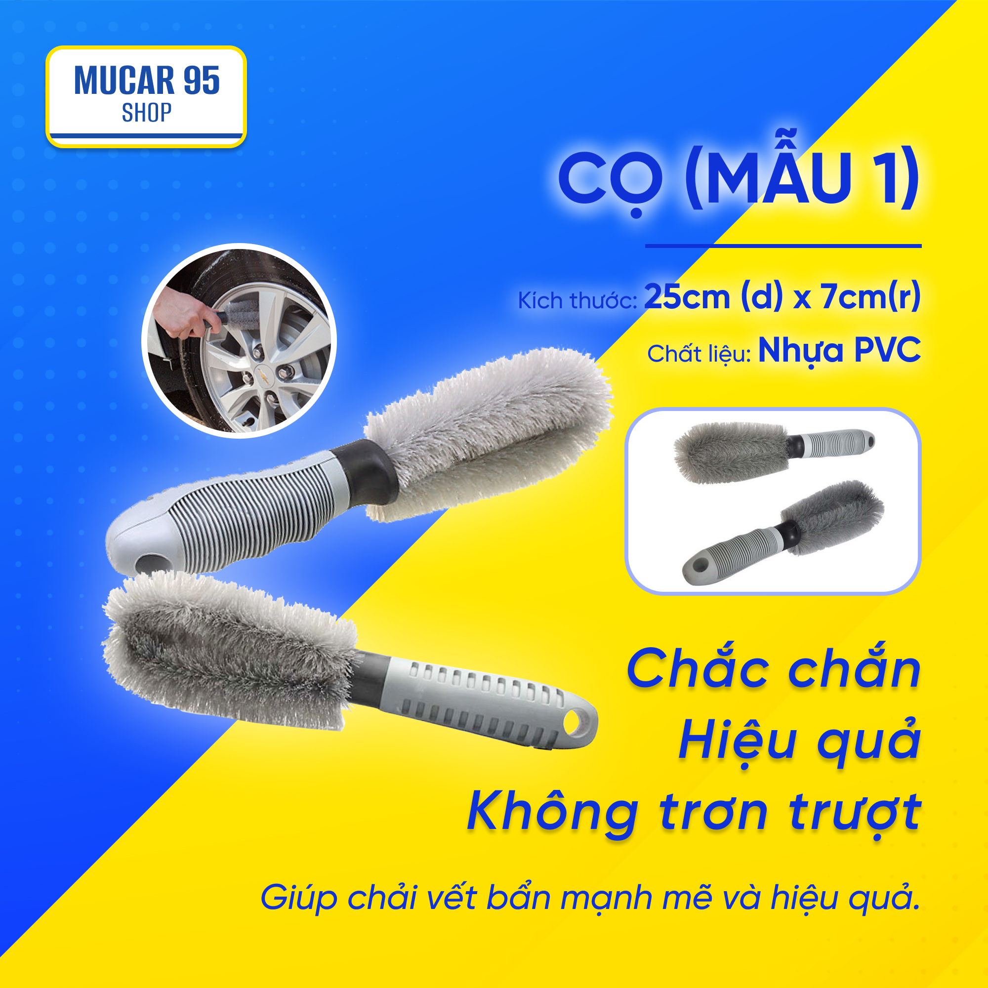 Cọ chà, rửa bánh xe, mâm xe ô tô, xe máy - Mẫu 1