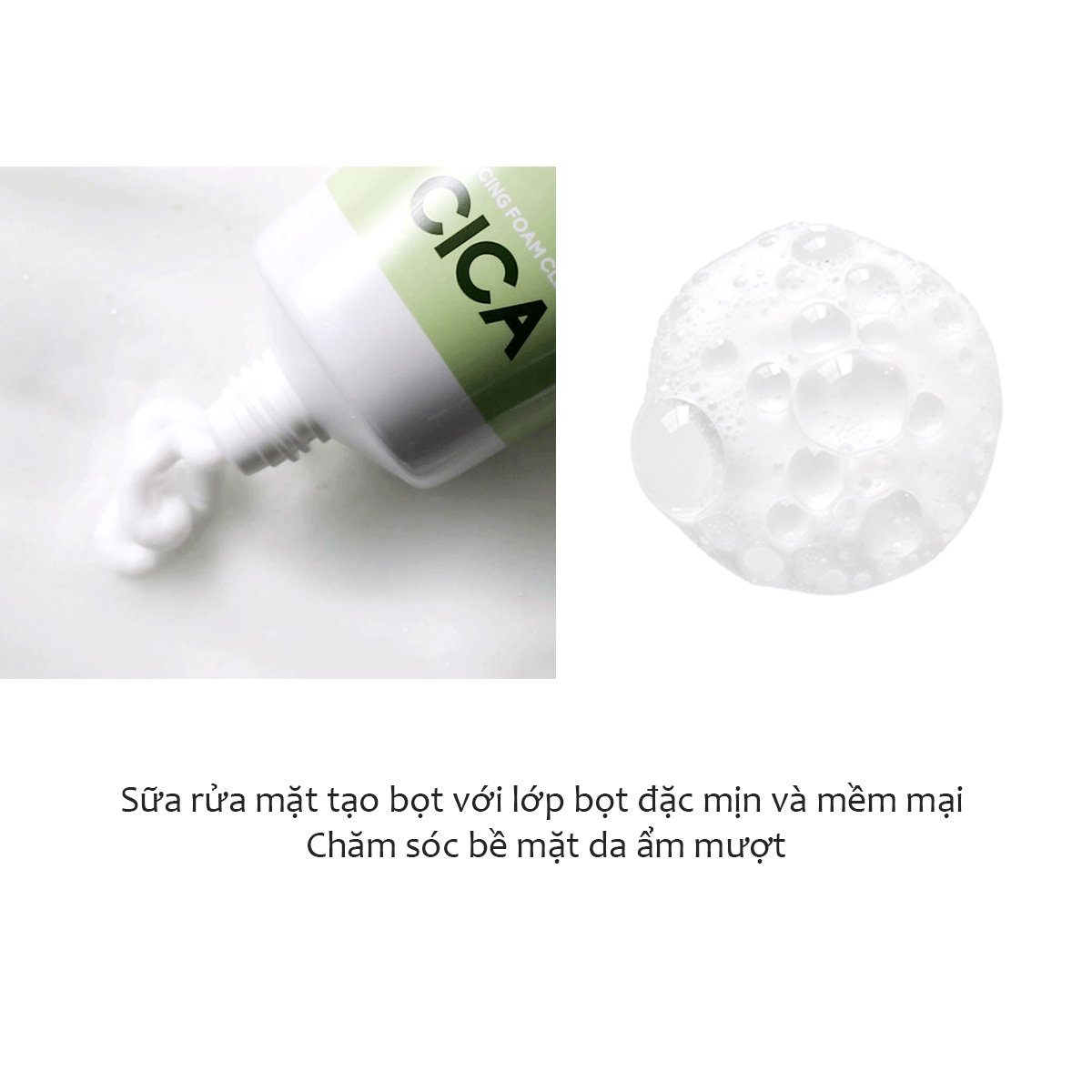 Sữa rửa mặt tạo bọt Rau má Lành tính, Sạch mụn Tenzero Balancing Foam Cleanser Cica 100ml