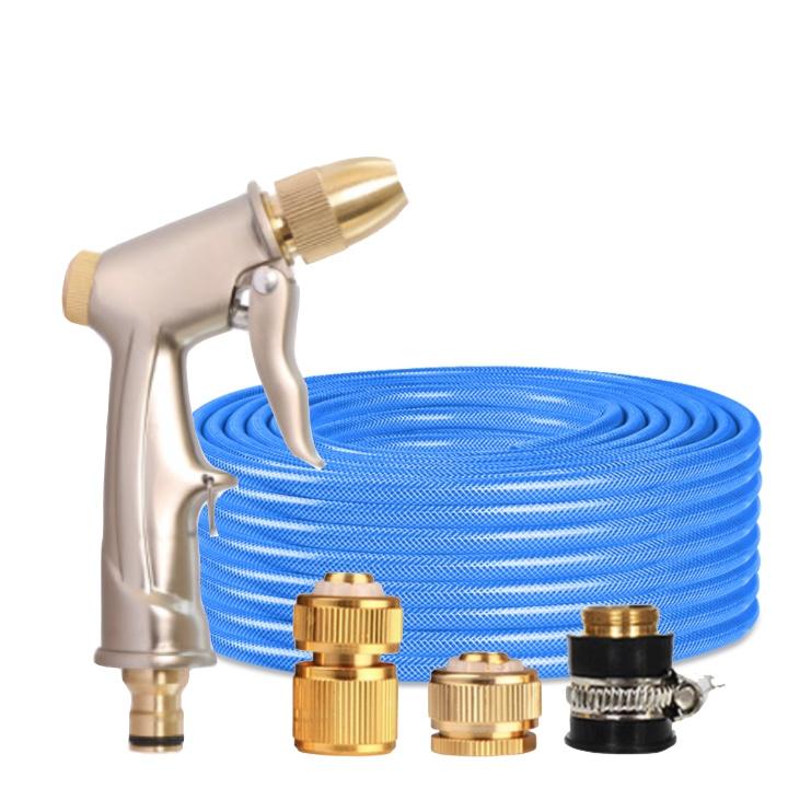 Rửa xe tưới cây Bộ dây và vòi xịt tăng áp lực nước 300% loại 25m cút đồng,nối đồng 206701-1