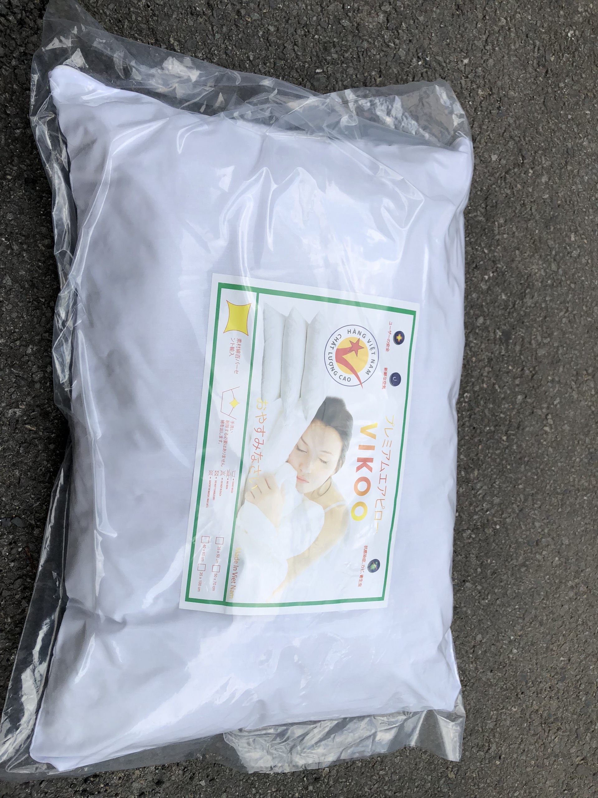 Ruột Gối Hơi Bông Cao Cấp VIKOO Tiêu Chuẩn Khách Sạn Kích Thước 40_60cm, 50cm_70cm Độ cao gối 13cm_18cm