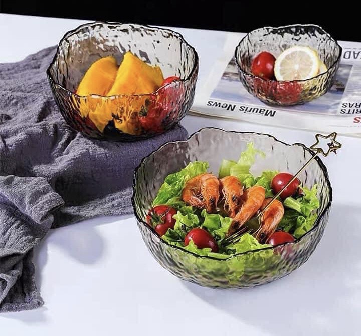 Bộ 3 bát thủy tinh màu hổ phách siêu đẹp