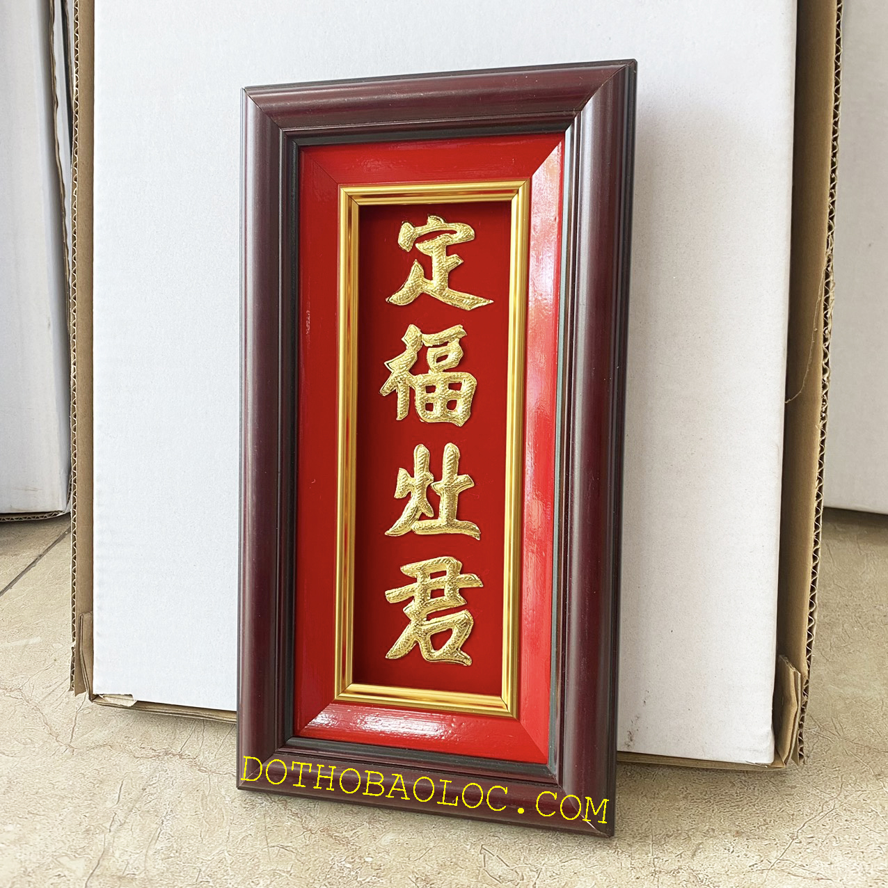 Bài vị Ông Táo dát vàng Cao 30cm x Ngang 16cm – Một hàng chữ