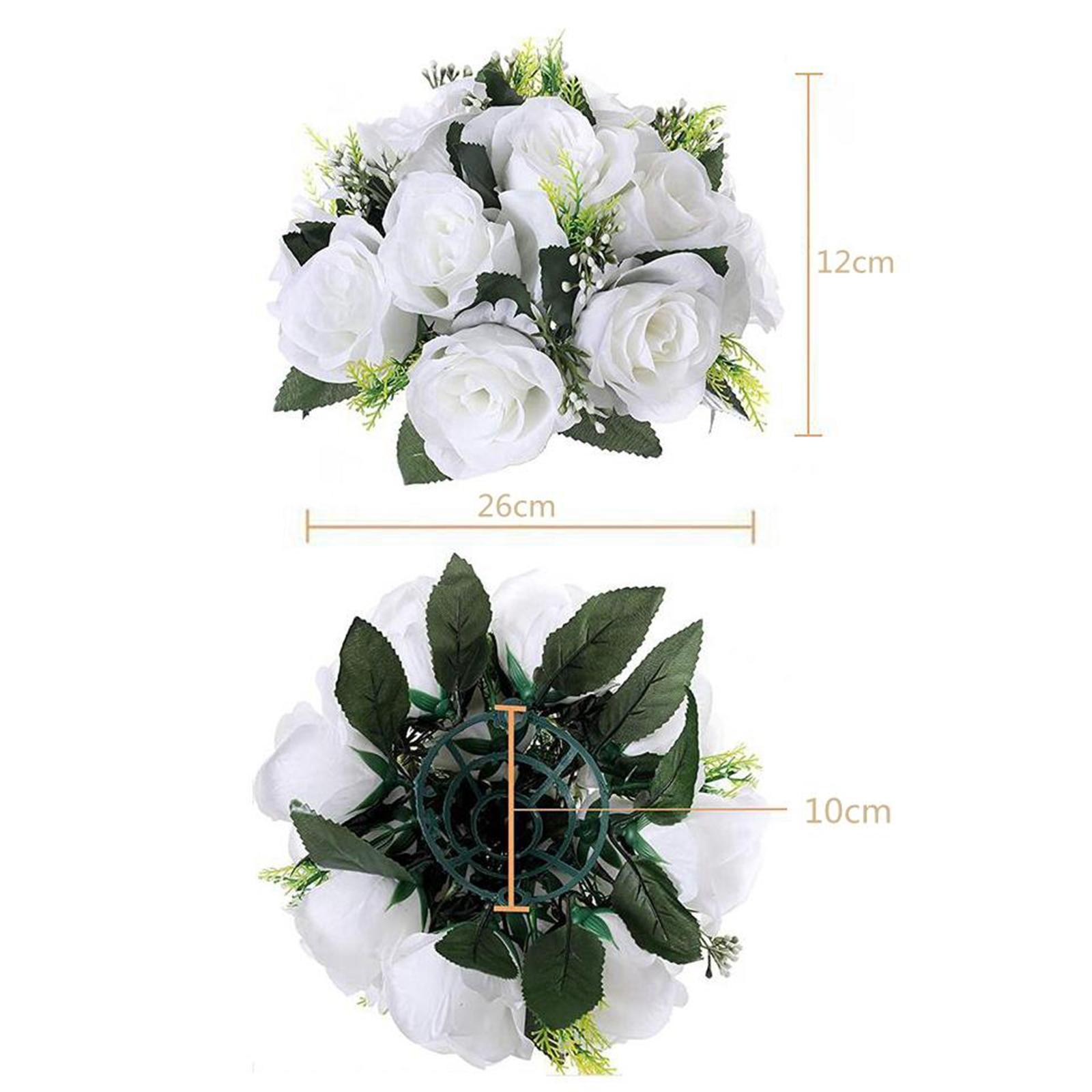 2x 26cm Artificial Rose Flowers White Pink Wedding Bouquet Party Shop Decor