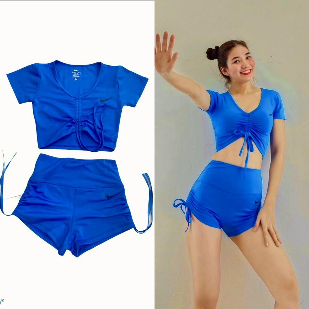 Bộ Đồ Thể Thao Nữ Tập Gym Yoga Aerobic thời trang Áo Tanktop Quần Lửng Ngố