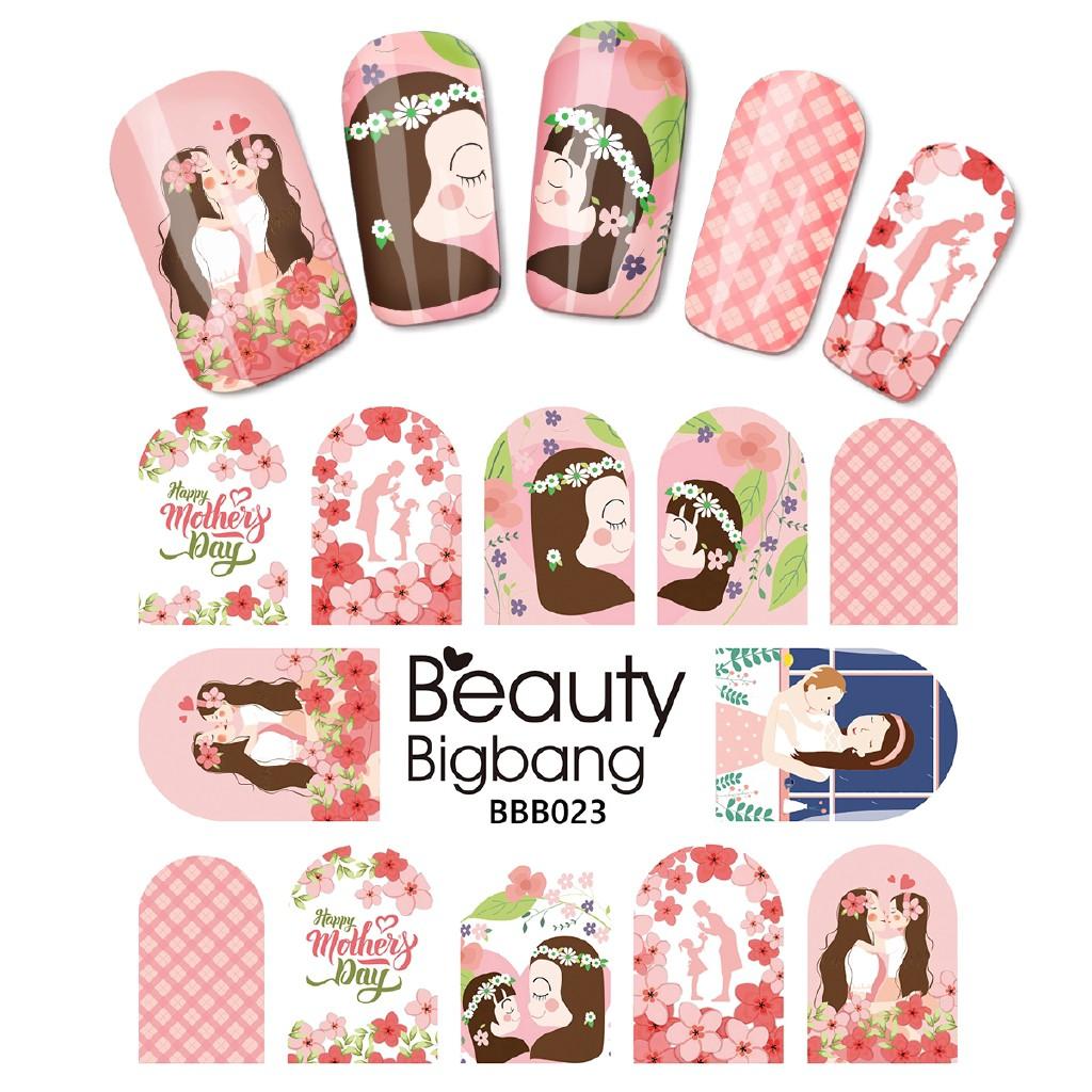 Tấm sticker dán trang trí móng tay beautybigbang