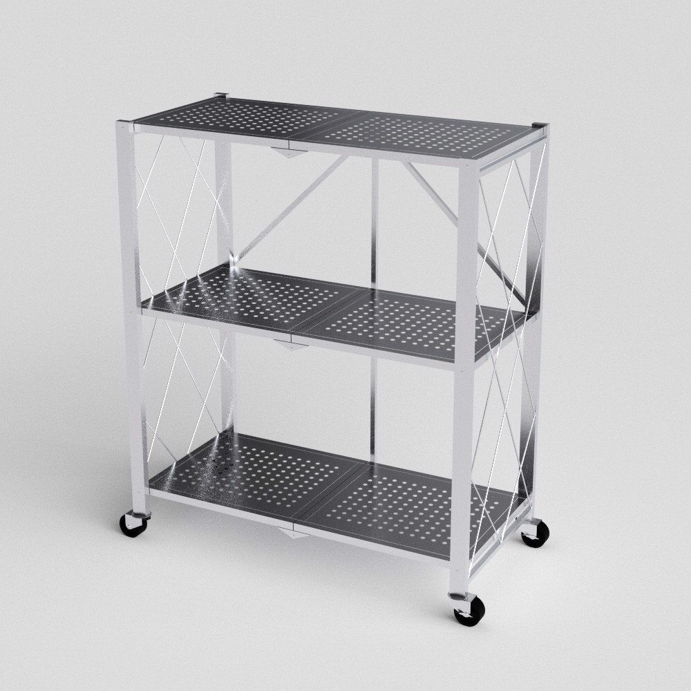 [Chính hãng Qui Phúc] Kệ xếp inox đa năng cao cấp OHAWA 3 tầng, có bánh xe di chuyển tiện lợi