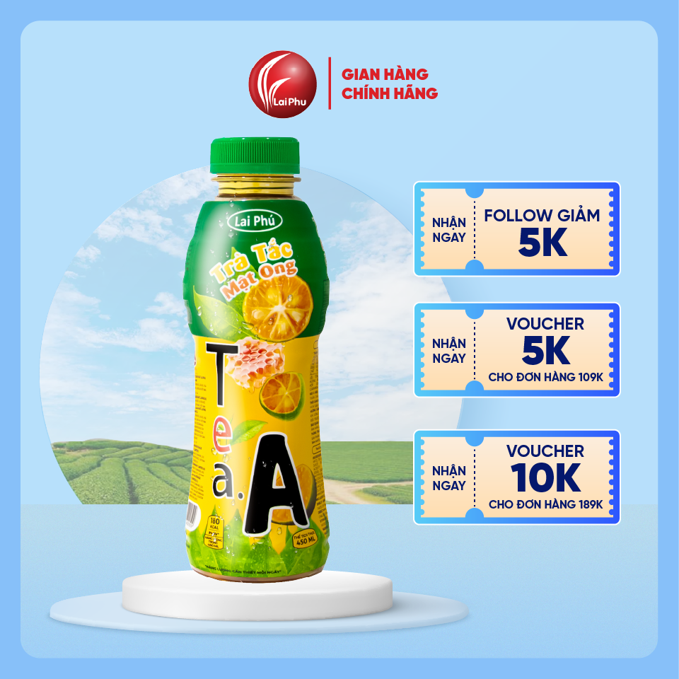 Trà Tắc Mật Ong Tea A Chai 450ml - Lốc 6 Chai