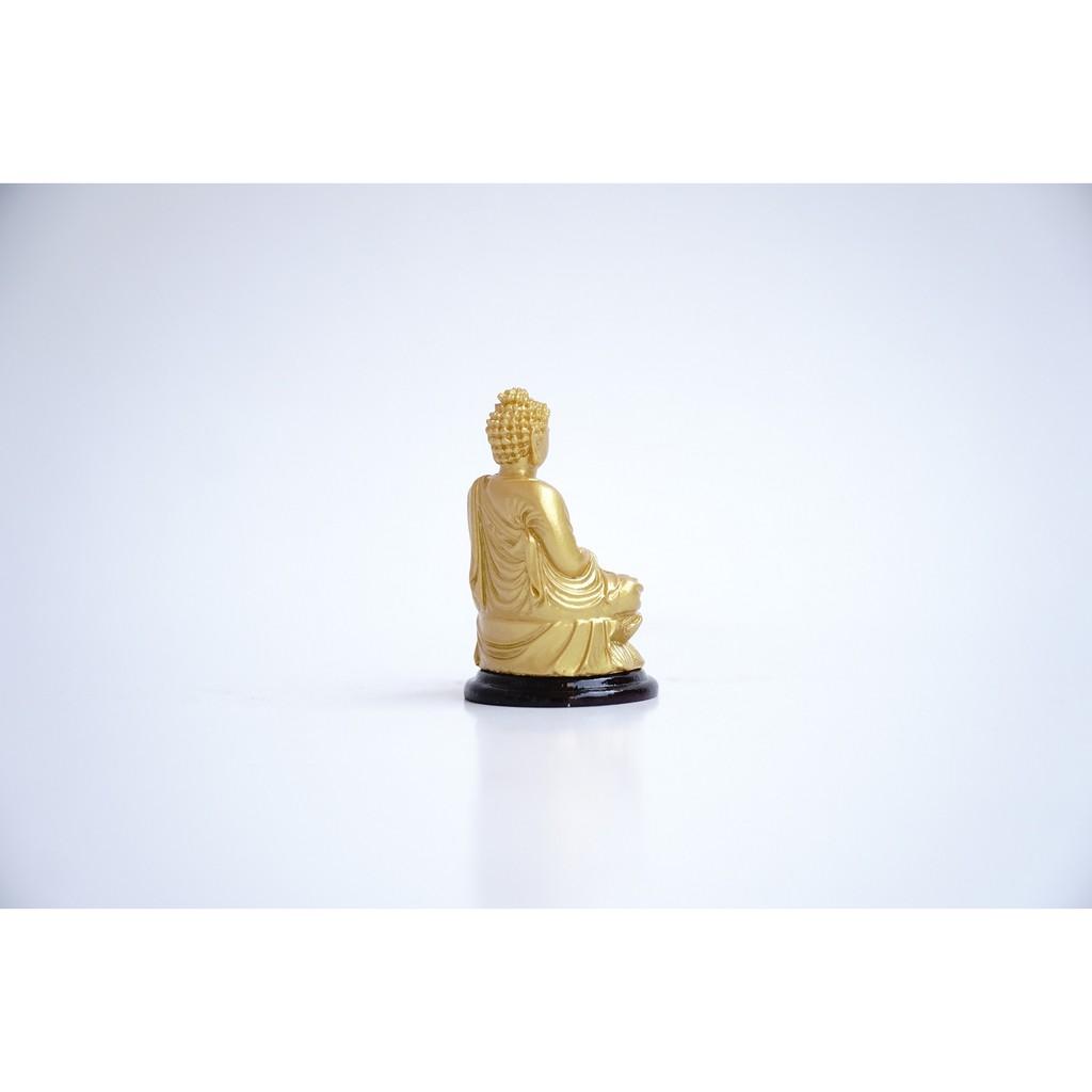 Tượng Phật A Di Đà ngồi nhũ vàng đặt xe, bàn thờ - Cao 6cm