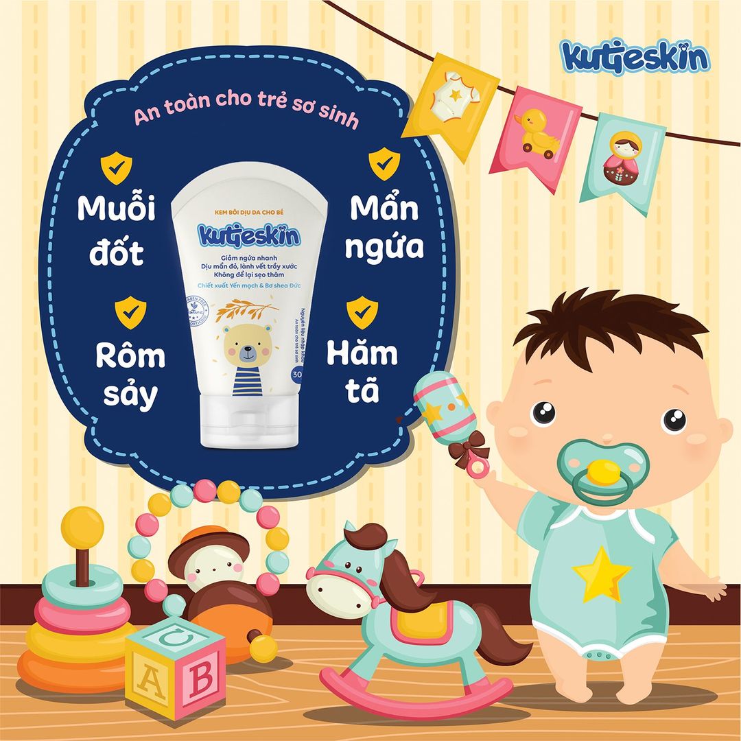 Kutieskin 30gr Kem mẩn ngứa – hăm Kutieskin