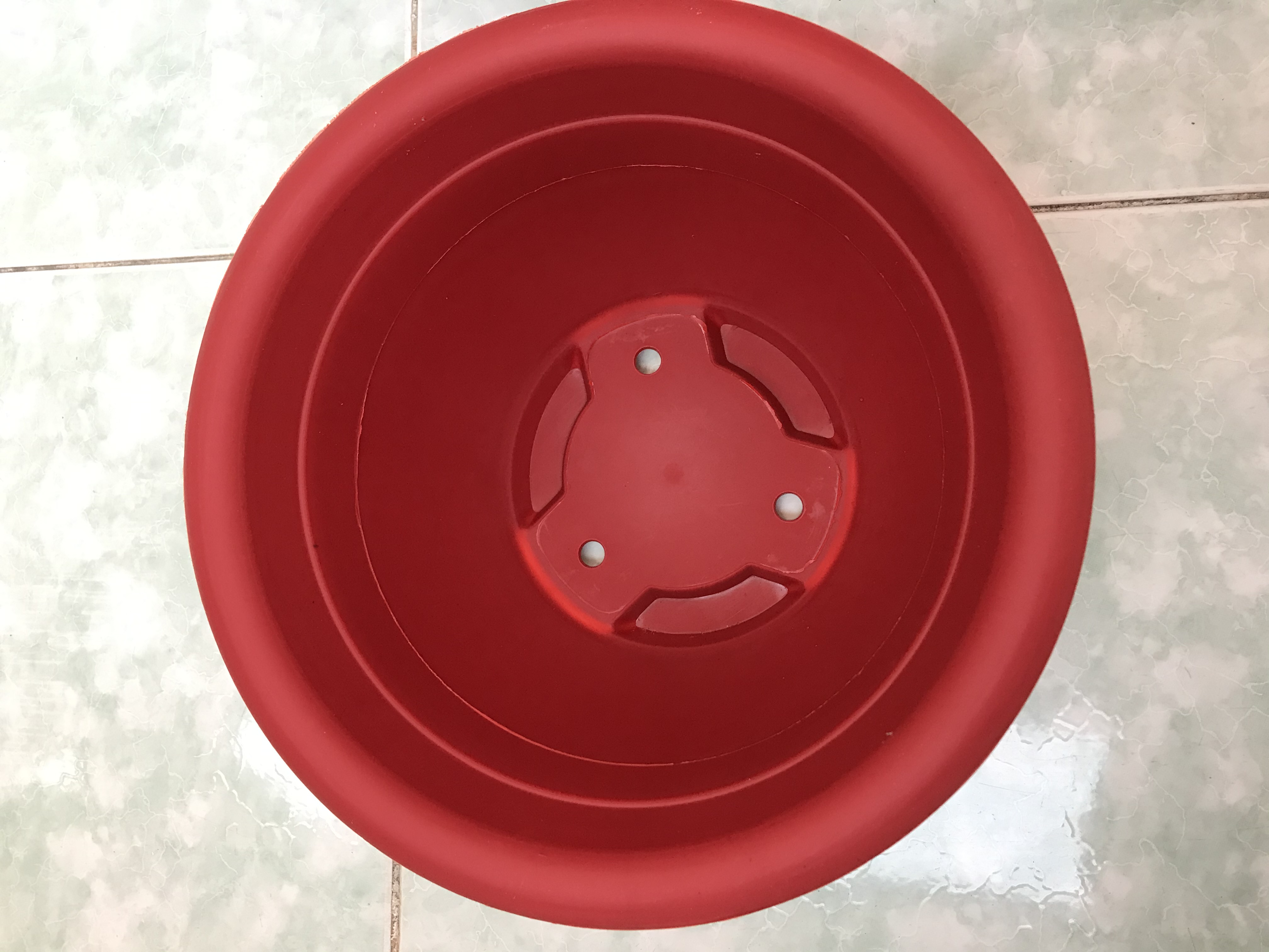 Combo 5 chậu trồng cây Farm House có hoa văn tài lộc - Màu đỏ