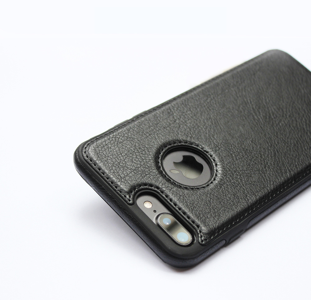 Ốp da đen cao cấp dành cho iPhone 7 Plus vs iPhone 8 Plus