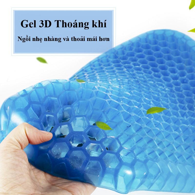 Đệm Ngồi Chống Mỏi 3D 2 Lớp Thoáng Khí - Chống Đau Mỏi Lưng - Đệm Gel Tổ Ong Đàn Hồi Lót Ghế