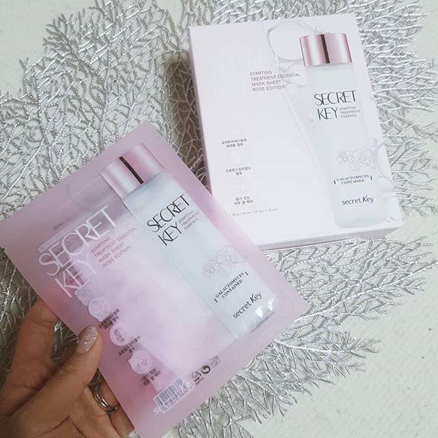 Mặt nạ &quot;nước thần&quot; dưỡng ẩm làm sáng da Secret Key Starting Treatment Essential Mask Sheet - Rose Edition 30g