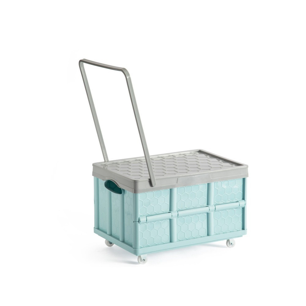 Hộp đựng đồ có thể gập lại có bánh xe và nắp đậy 55L
