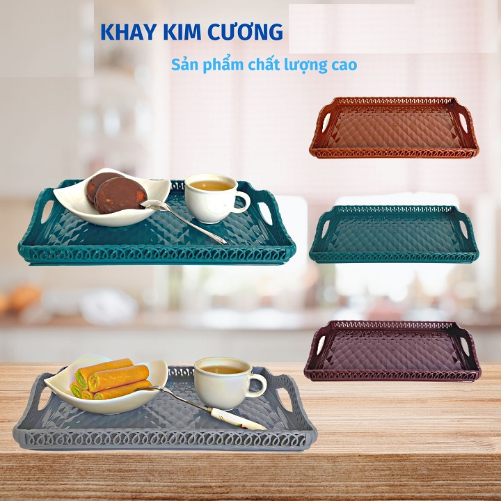 Khay Chữ Nhật Đa Năng Kích Thước 25 * 15 * 4 CM Nhựa Cao Cấp