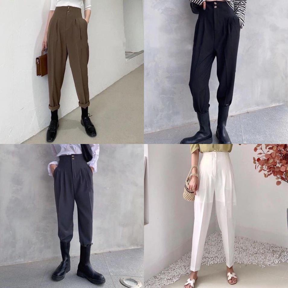 QUẦN BAGGY HAI CÚC DÁNG THỤNG B322, QUẦN BAGGY CÔNG SỞ CHO CHỊ EM