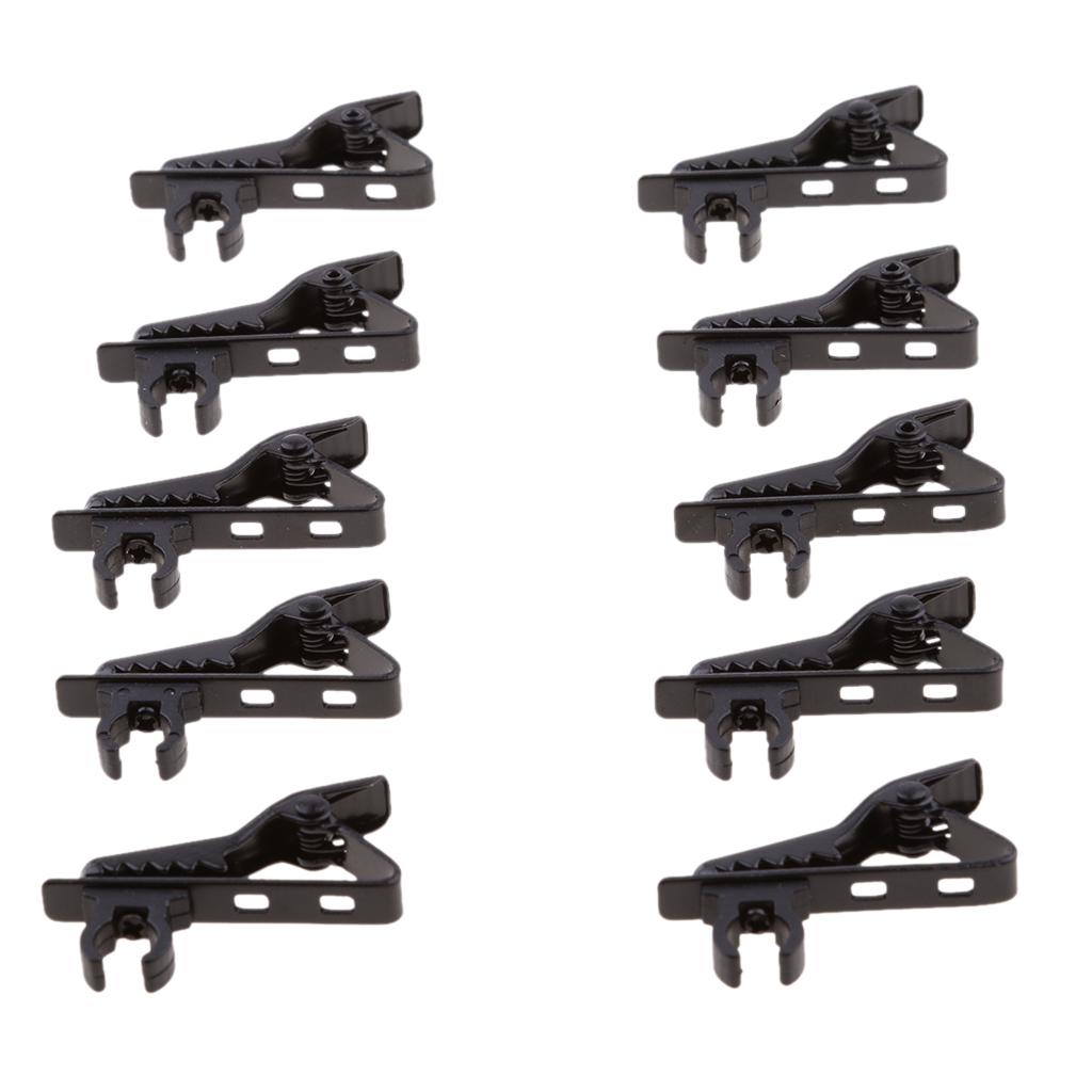 20xPortable Micr -type Lapel Tie Lavalier Mic Metal Clip Rack 8mm+10mm
