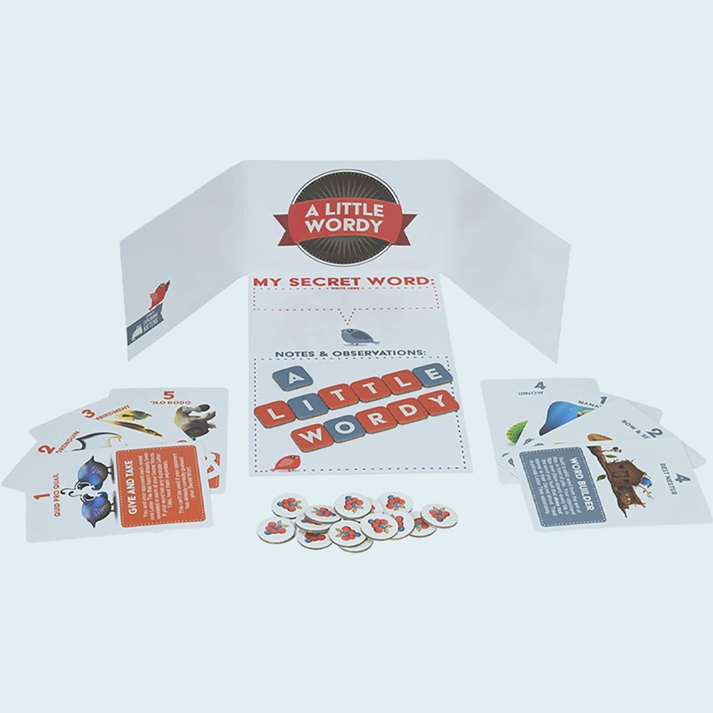 Bộ Board Game A Little Wordy by Exploding Kittens | A Clever Scramble Word Game of Tiles, Cards, and Clues