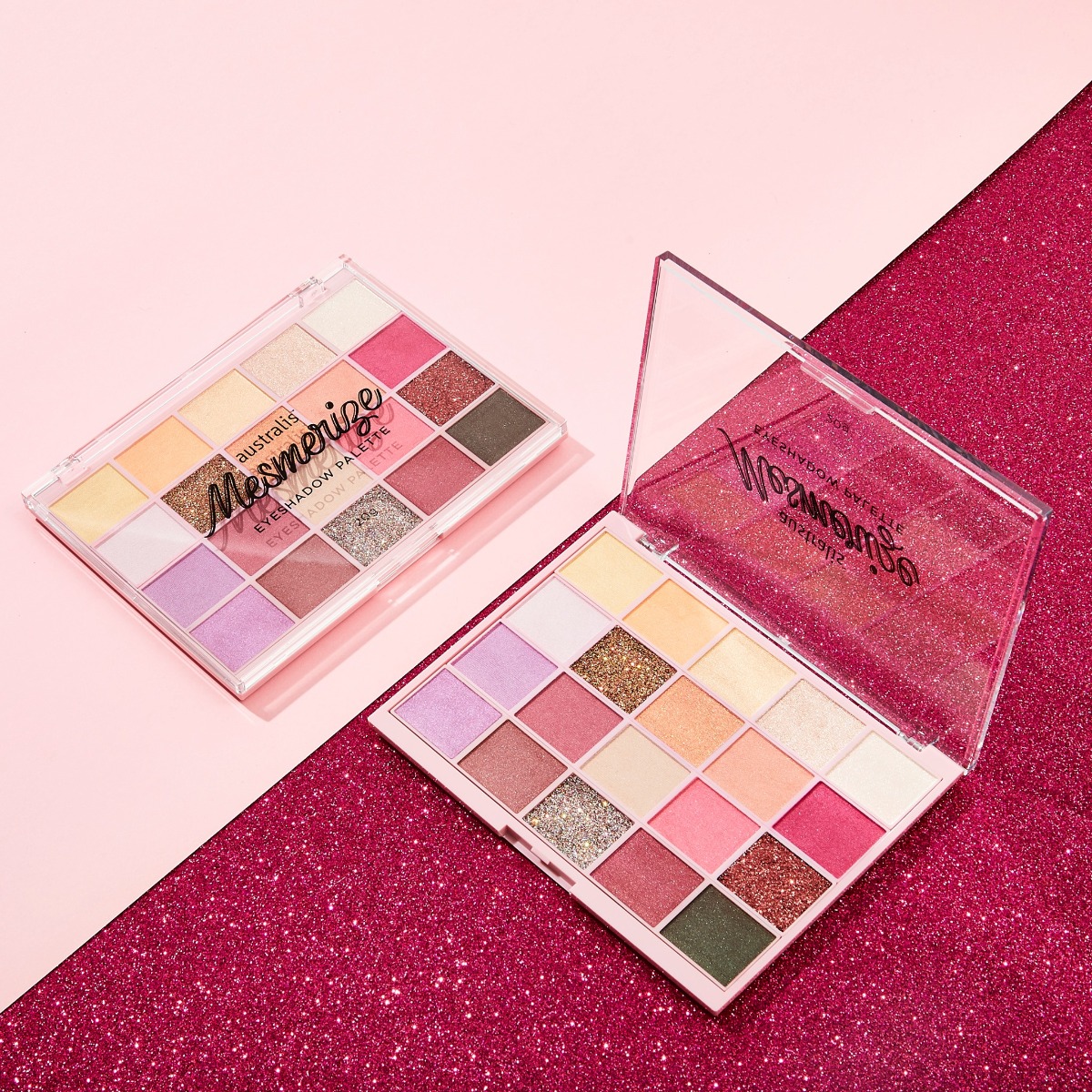 Bảng Phấn Mắt 20 Màu Ánh Nhũ Dạng Lì Australis Mesmerize Eyeshadow Palette 20g