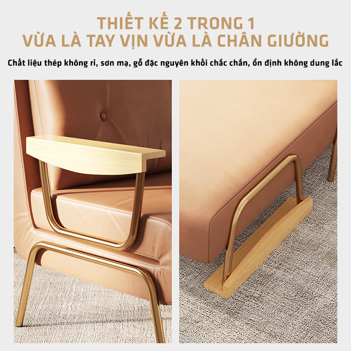 Ghế sofa giường, Giường sofa gấp gọn bằng da cao cấp