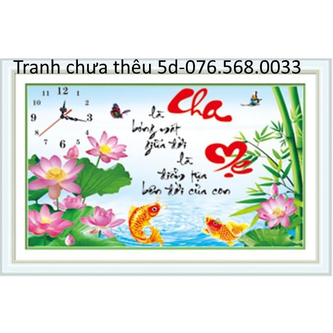 Tranh thêu chữ thập CHA MẸ 88875(55x36cm) chưa thêu 5d