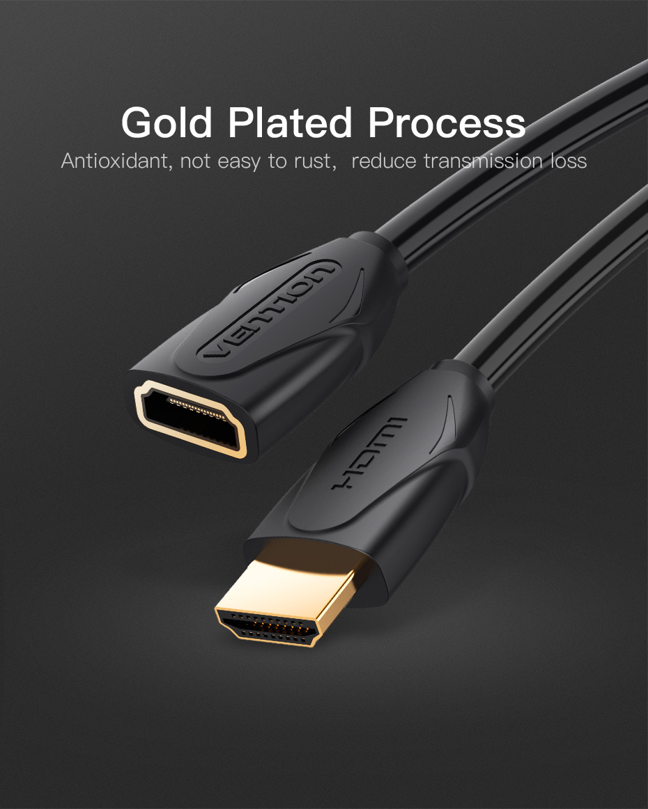 Cáp nối dài HDMI Vention độ dài1,5m - 5m  - Hàng Chính Hãng