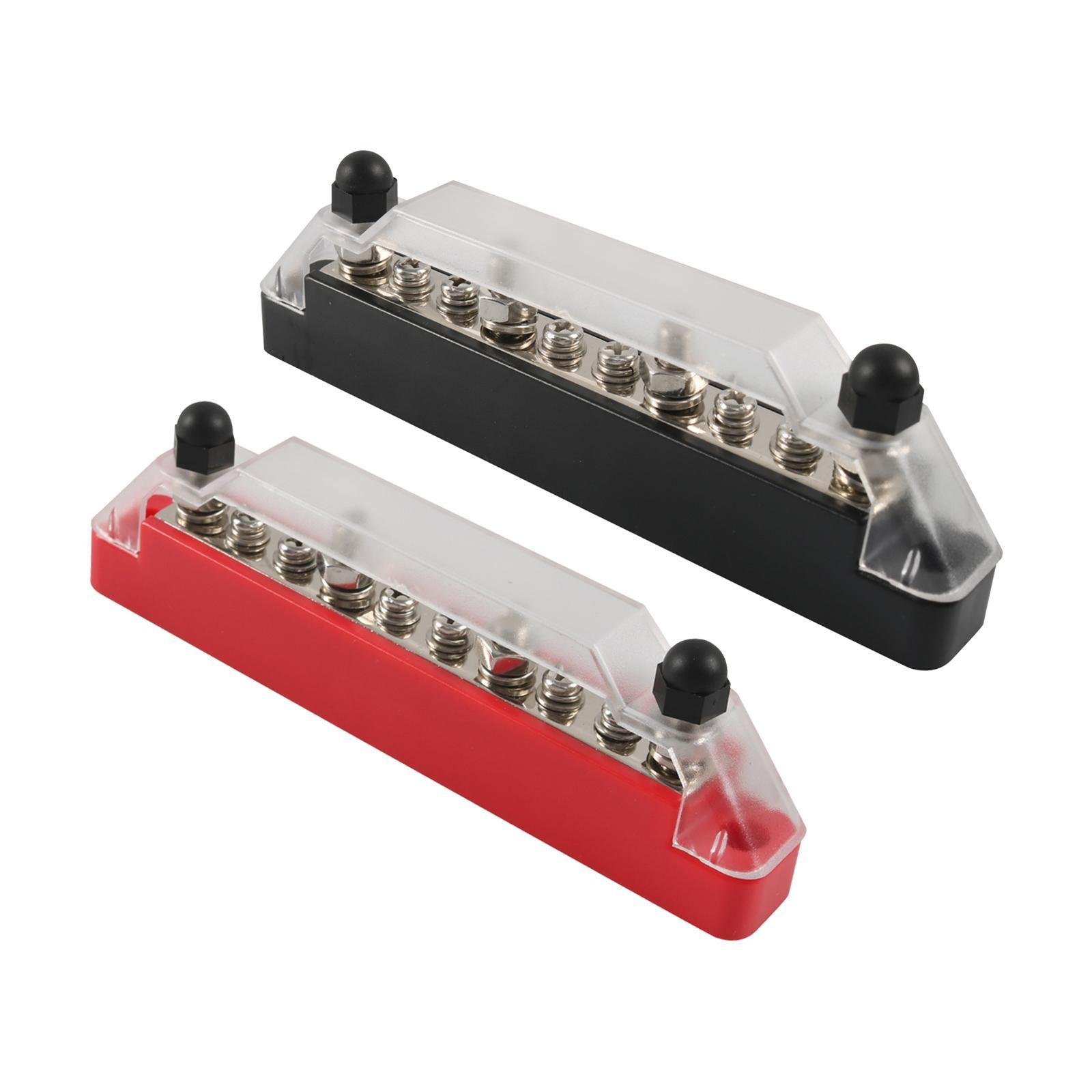 2x Bus Bar Power Distribution Block 4x M6 Studs 6x  Screws for Boat Car