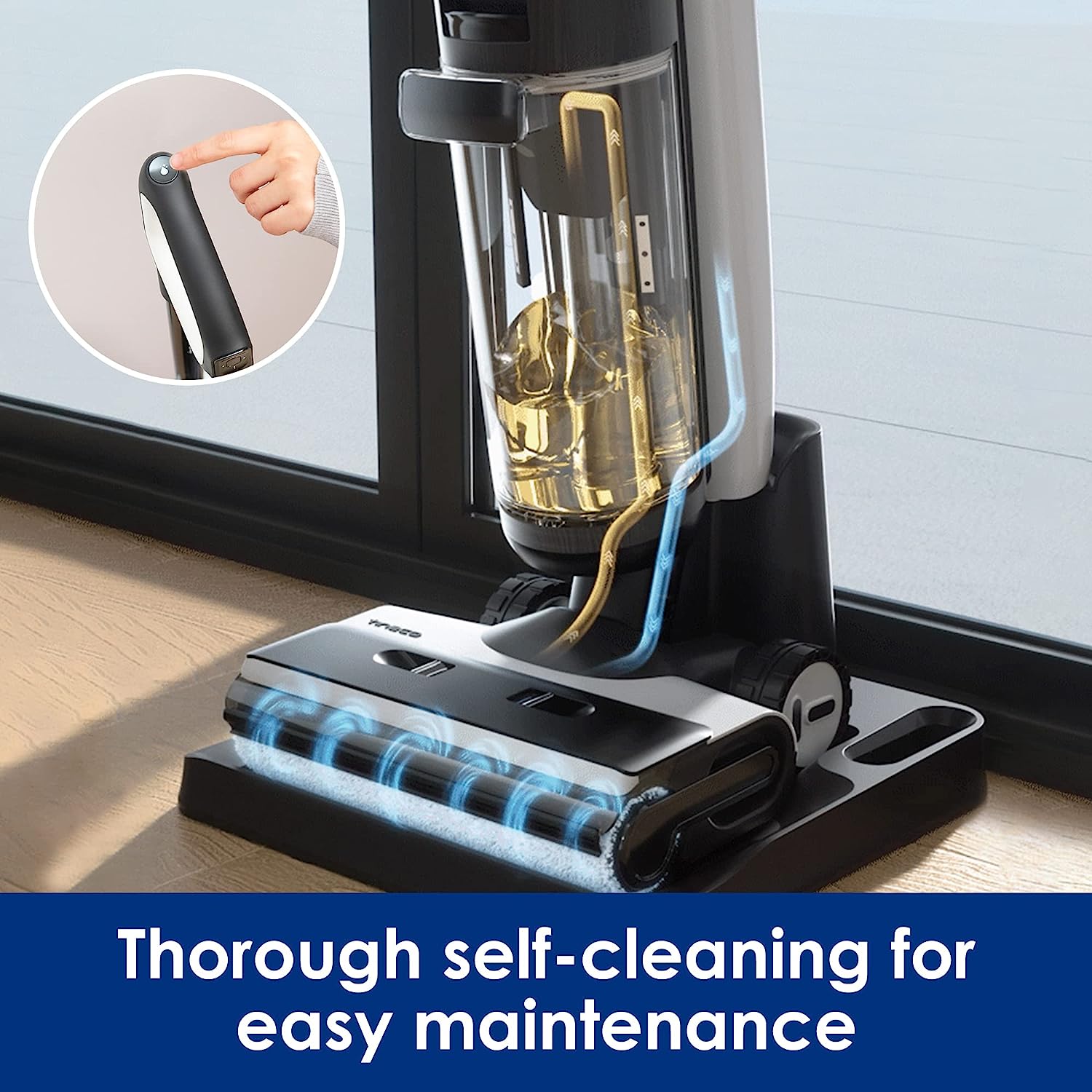 Máy Hút Bụi Lau Sàn Khô Uớt TINECO Floor One S7 PRO Bản Quôc Tế Tự Giặt Giẻ, Diệt Khuẩn, Sấy Khô Tự Động Thương Hiệu Mỹ Lực Hút 15,000 Pa, Công Suất 220 W - Hàng Nhập Khẩu