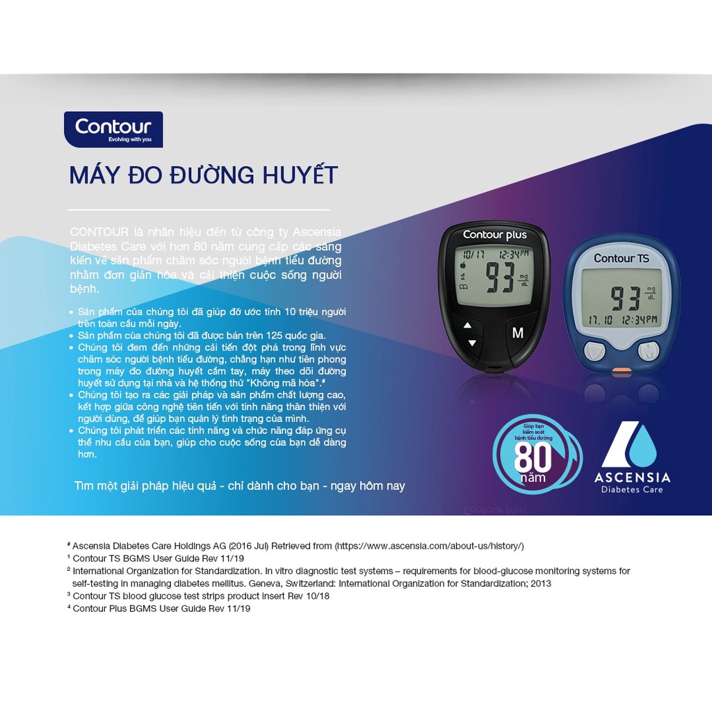 Bộ 2 sản phẩm : 1 Máy đo đường huyết CONTOUR PLUS (mmol/L) và 25 que thử đường huyết