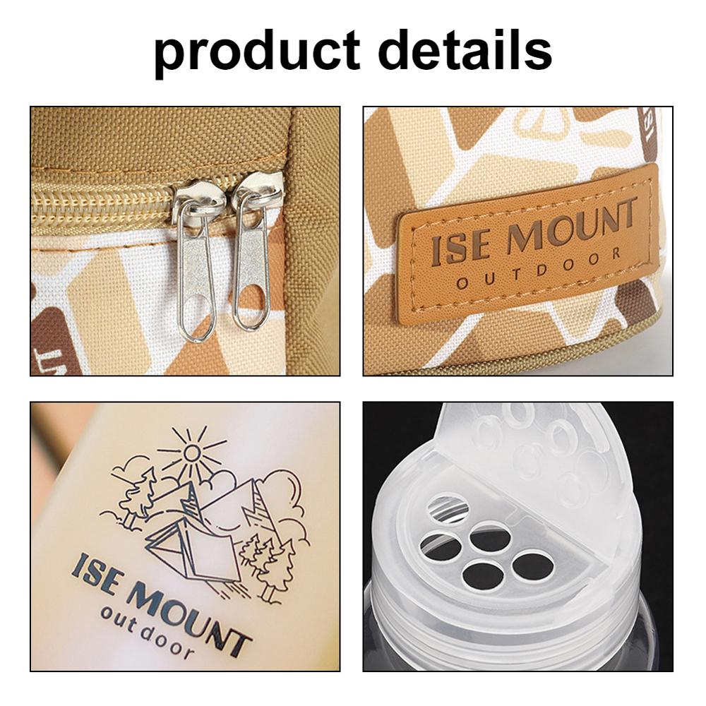 Outdoor Condiment Storage Set Camping Seasoning Jars Storage Bag Kit Portable BBQ Picnic Cruet Storage Bag Multifunctional Storage Bag