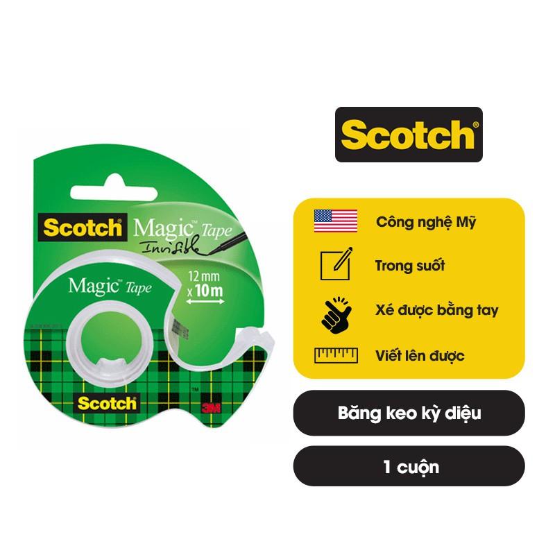 Băng keo kì diệu Scotch 3M 105 19.05mm x 7.62m - Trong suốt, dính siêu tốt, viết lên được, kéo nhẹ nhàng, cắt dễ dàng