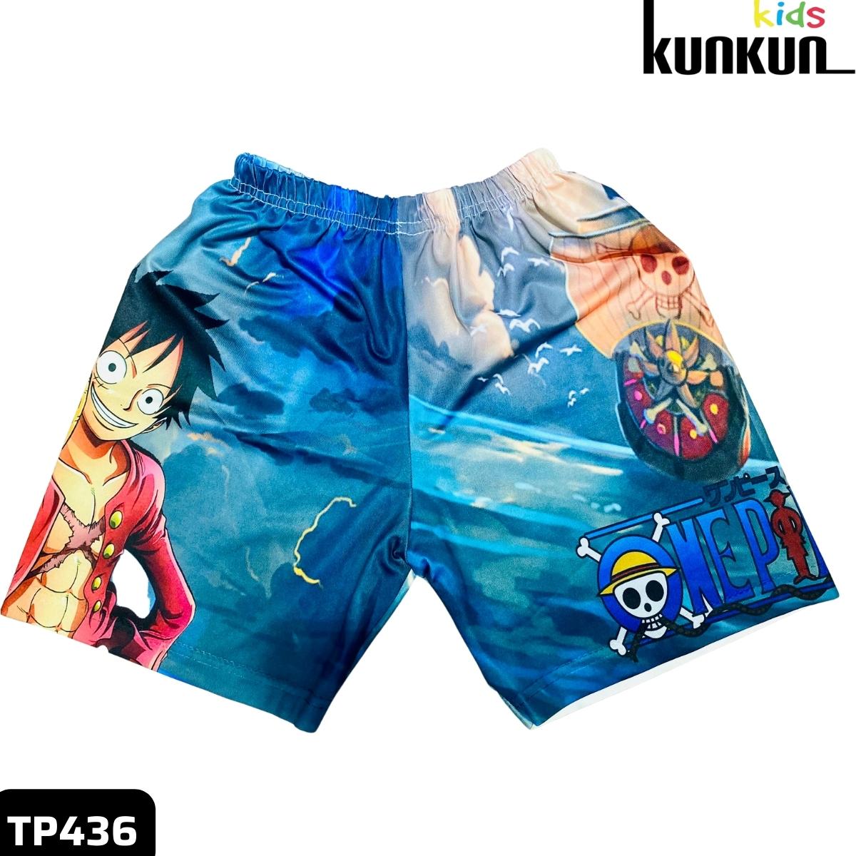 Đồ Bộ Thun Lạnh Có Tay In 3D cho bé trai hình One Piece