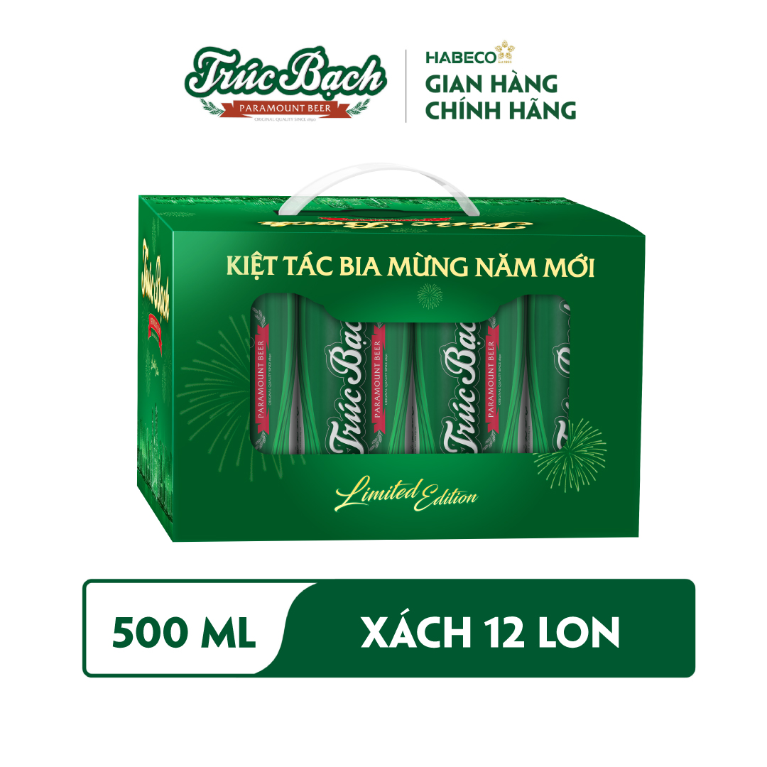 Bia Trúc Bạch - Thùng 12 lon 500ml - Phiên bản Tết