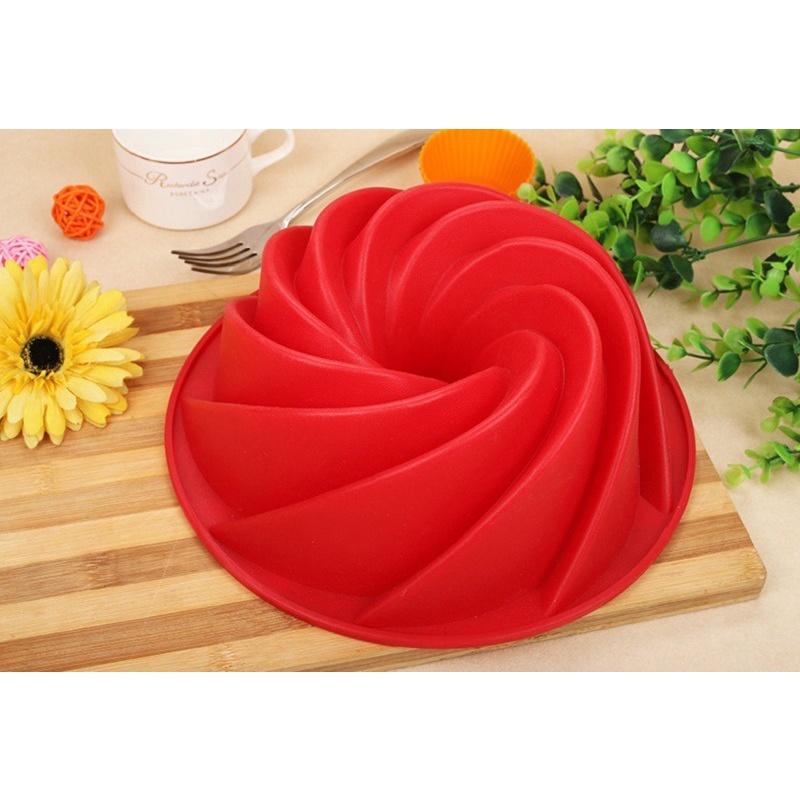 Khuôn silicon chiffon xoắn lốc xoáy lớn 24 cm dùng làm rau câu, bánh