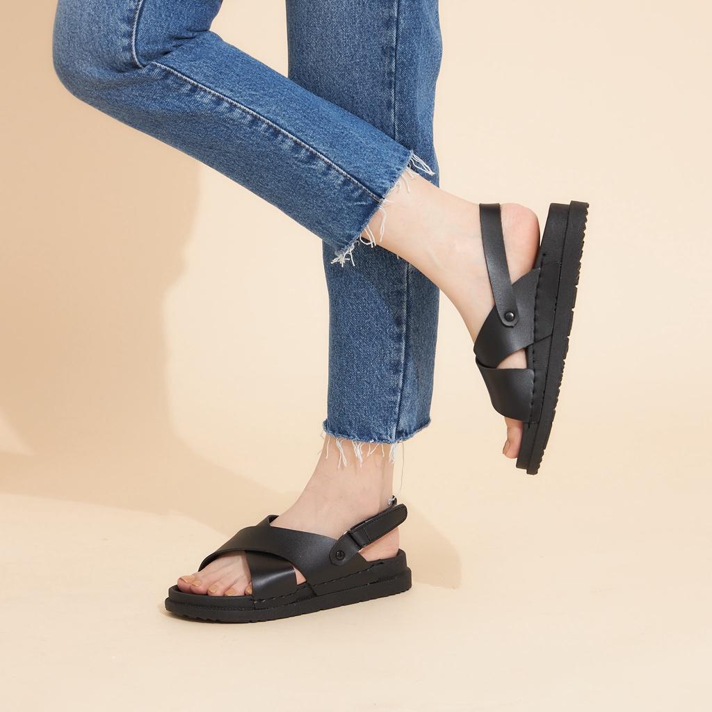 Giày Sandal Nữ MWC 2958 - Sandal Quai Chéo Bản To Quai Dán Đế Bánh Mì Thời Trang