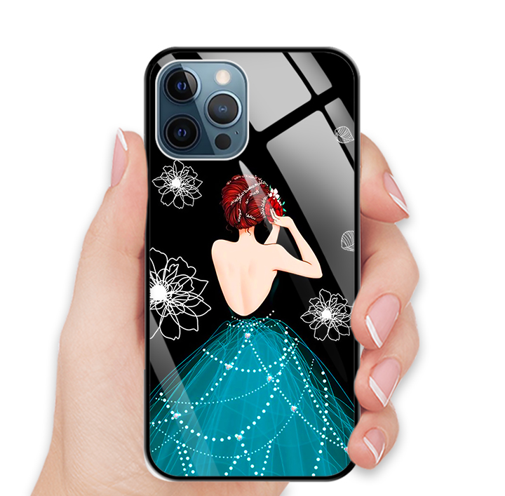 Ốp Lưng Kính Cường Lực Cho Điện Thoại IPHONE 12 PRO MAX - 0105 GIRL04 - Hàng Chính Hãng