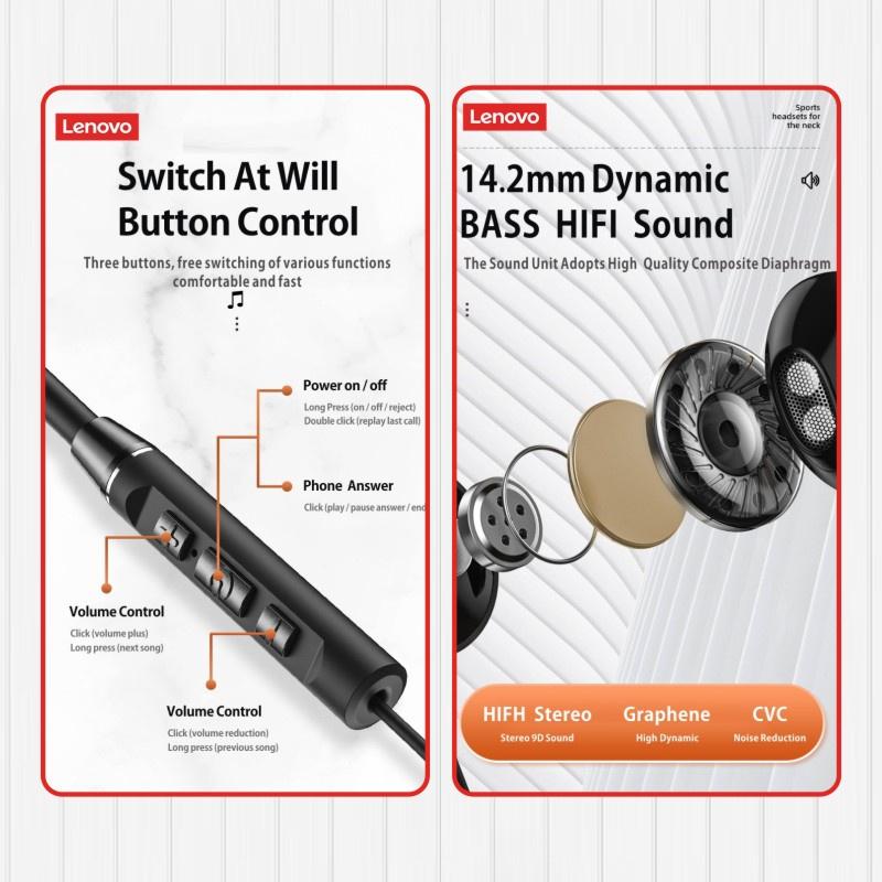 Tai nghe nhét tai không dây LENOVO QE08 kết nối bluetooth 5.0 chống nước IPX5 tiện dụng-Hàng chính hãng