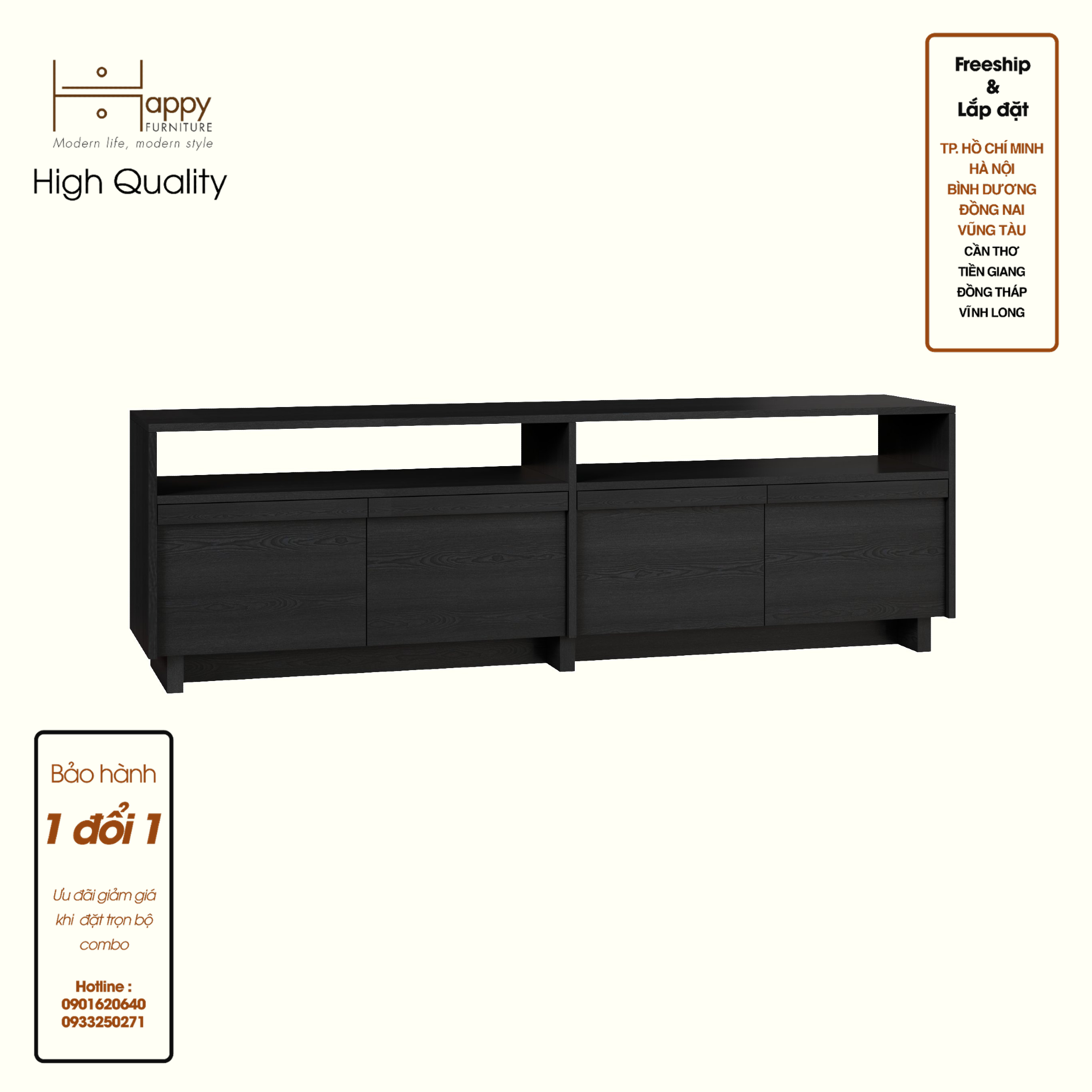 [Happy Home Furniture] MAVIS, Kệ TV 4 cửa mở, 180cm x 40cm x 56cm ( DxRxC), KTV_040