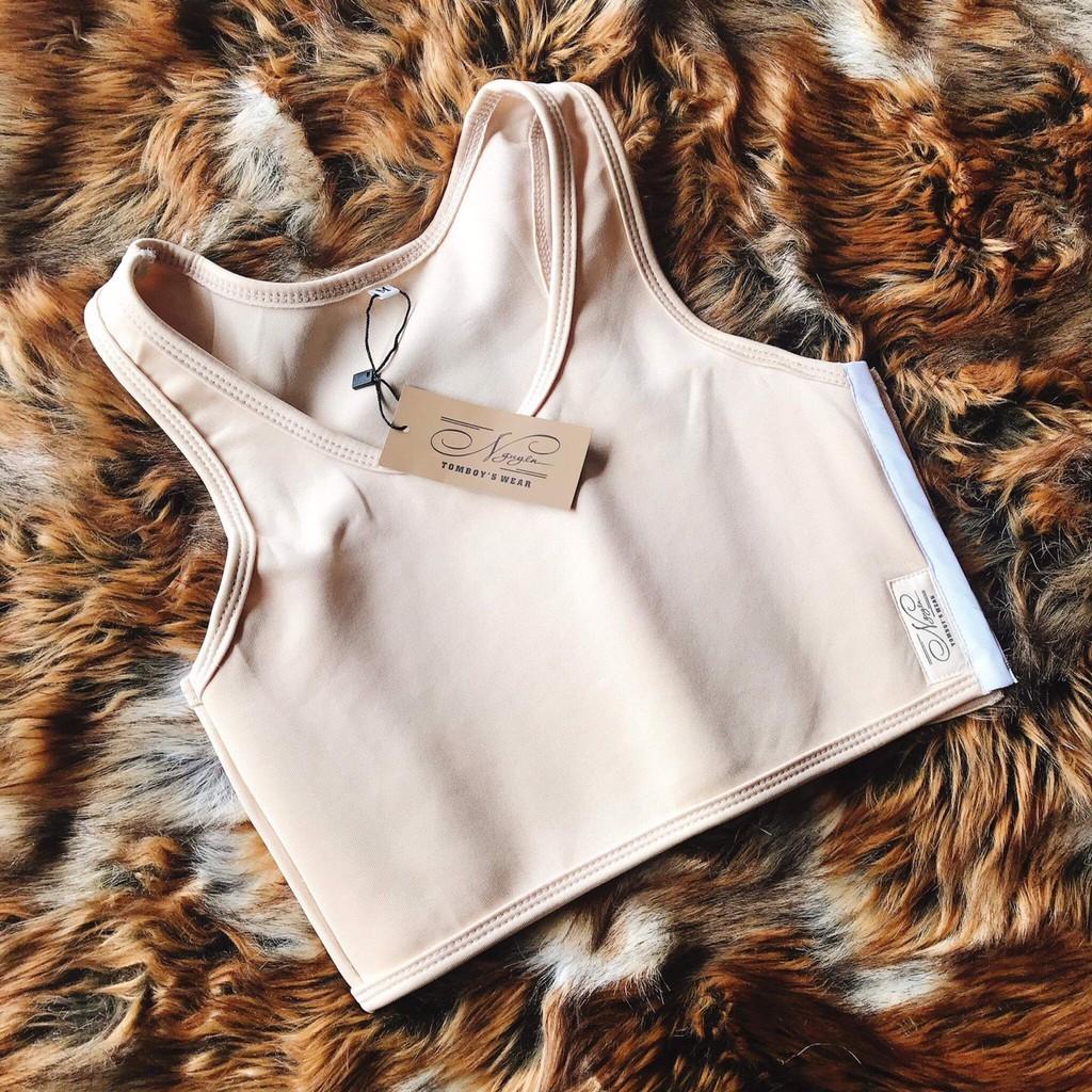 Áo Lót Bó Nịt Định Hình Ngực Tomboy Thể Thao Tập Gym Nữ Ba Lỗ Thun Trơn Gen Thun Có Viền Cài Hông Bigsize Nguyễn Nguyên