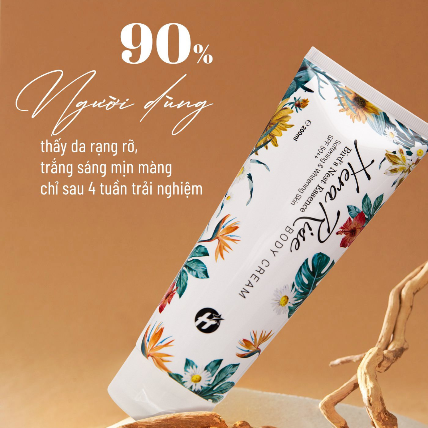 [Mua 1 Tặng 1] Kem Body Trắng Da Daily Sun Cream Herarise Tặng 01 Tẩy Trang Tinh Chất Trà Đen