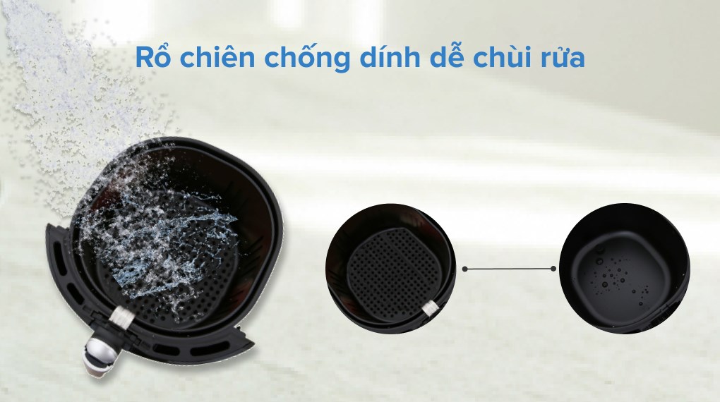 Nồi chiên không dầu Bluestone 5.5 lít AFB-5876 Màn hình cảm ứng, nồi chiên nướng công suất lớn, 7 chương trình cài đặt sẵn - Hàng chính hãng