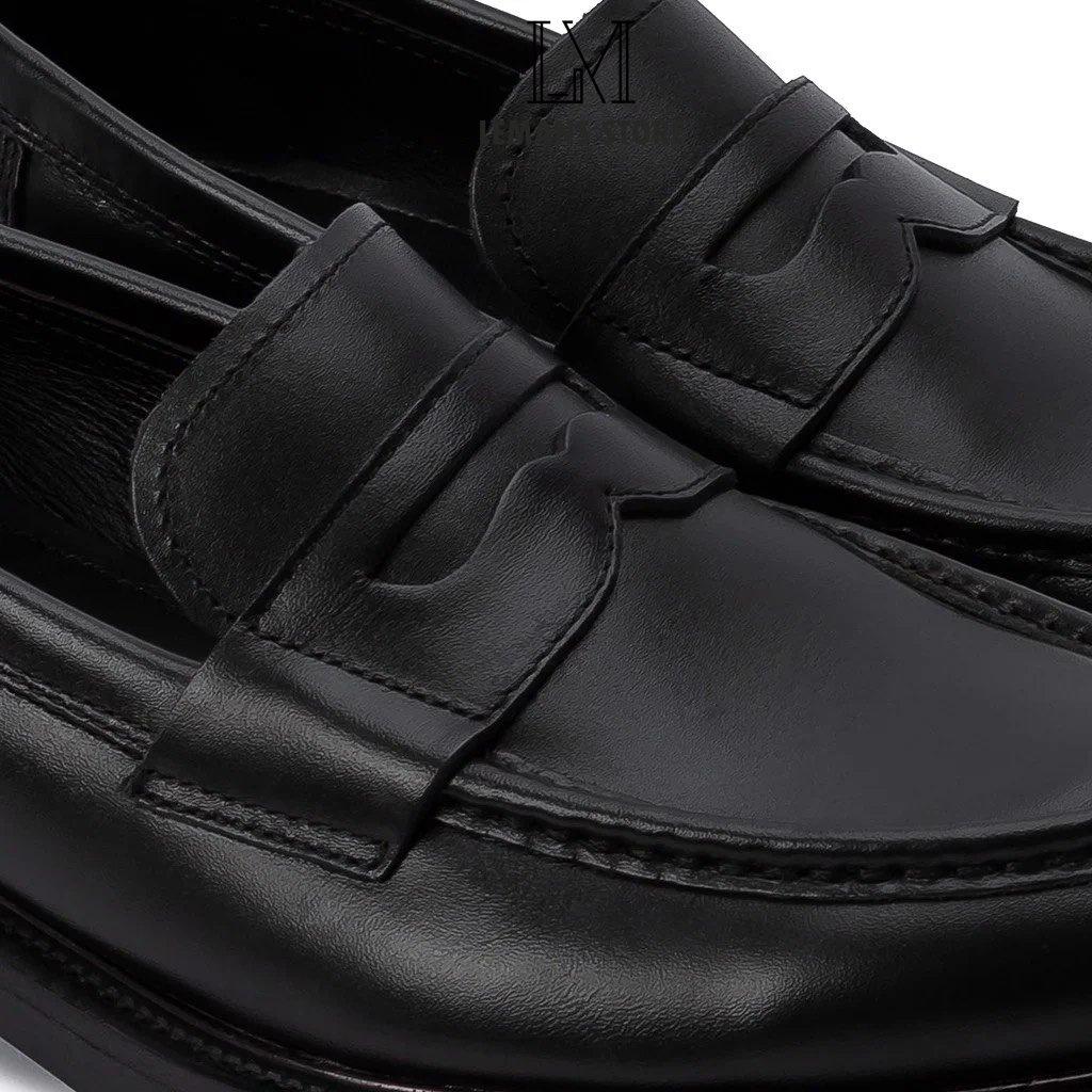 Giày Loafer Black LEMANS Da bò Nguyên Tấm, tăng chiều cao 4cm cho nam