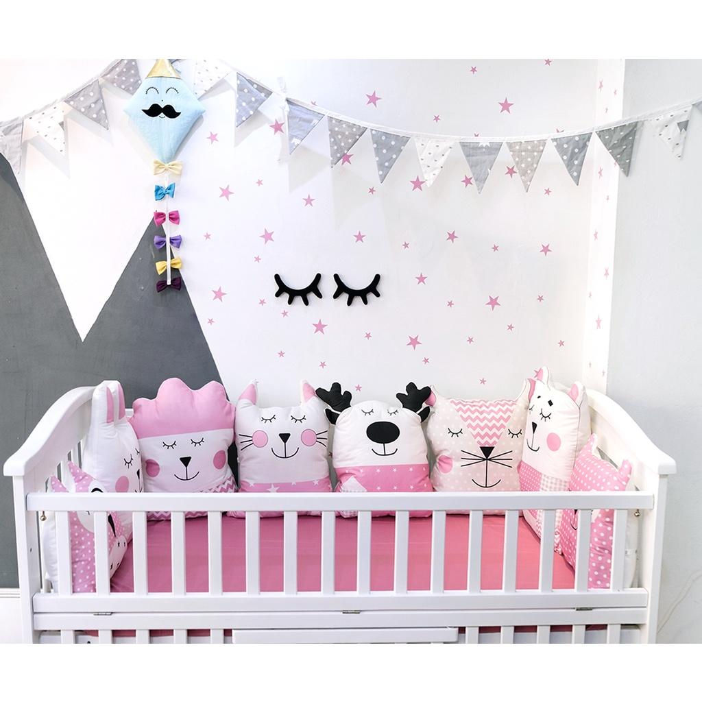 Quây cũi vải hình con thú cho bé RUNA KIDS - Chất liệu Cotton cao cấp, giúp hạn chế va đập, bảo vệ an toàn cho bé