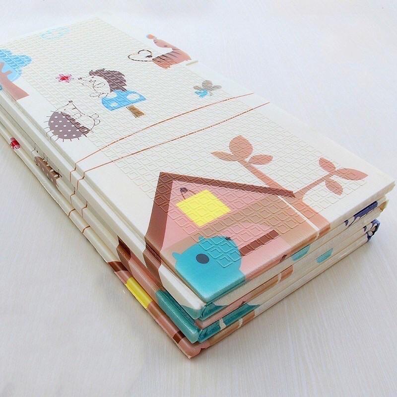 Thảm xốp gấp gọn xpe 2 mặt cho bé tập bò chống ngã chống thấm, Chiếu Ngủ Văn Phòng