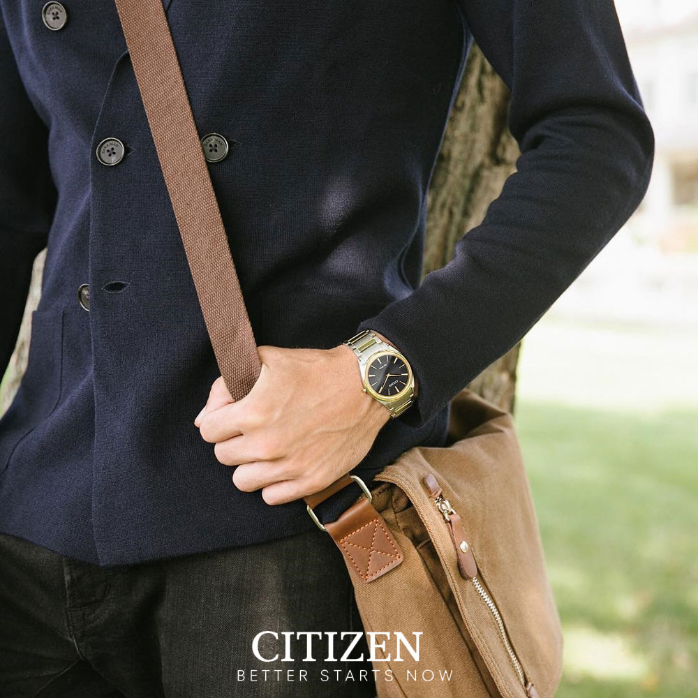 Đồng Hồ Nam Citizen Siêu Mỏng Dây Thép Không Gỉ AR3078-88E - Mặt Đen