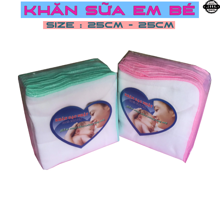 Khăn Sữa Em Bé Cotton Cao Cấp 2 Set / 20 Khăn 25cm x 25cm